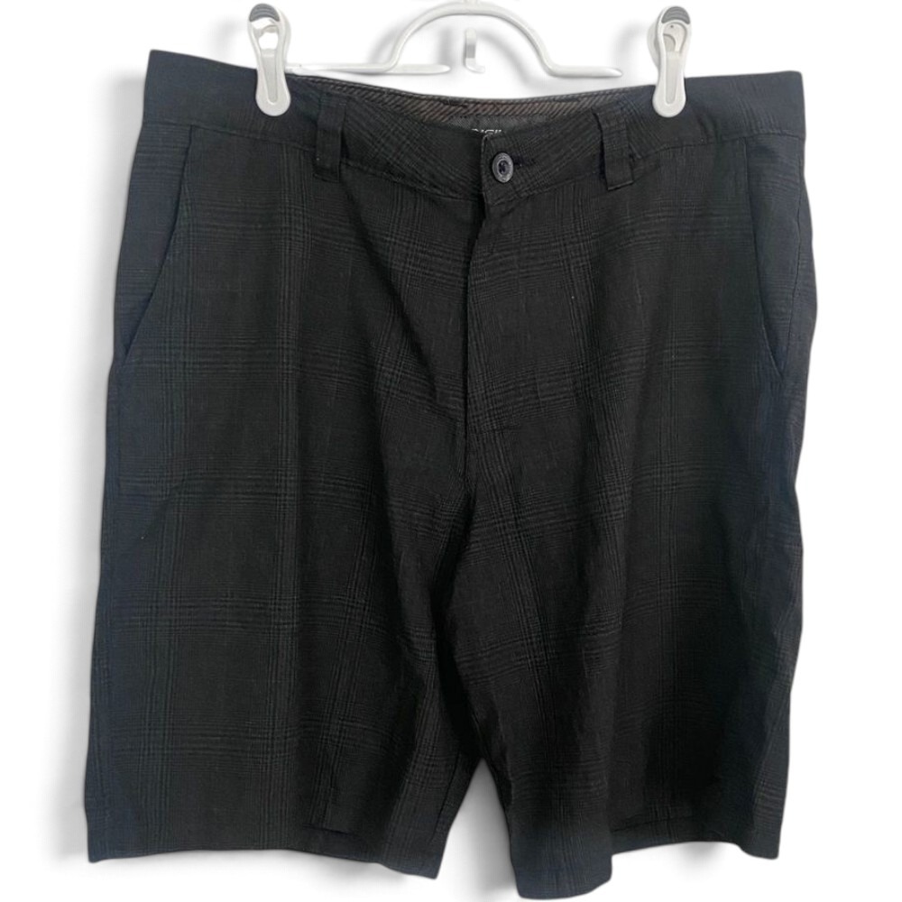 O'Neill Shorts Mens 34 Charcoal Grey‎ Plaid Hybrid Casual Outdoor RN 85773
